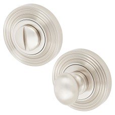 Burlington BUR80 by Frelan Bathroom Turn & Release with Reeded Rose - 53mm Diameter - Satin Nickel