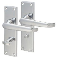 Exel Polished Chrome Victorian Straight Bathroom Door Handle - 155 x 42mm