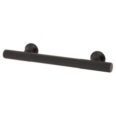 Exel York 12mm Partially Knurled T-Bar Cabinet Pull Handle - 96mm Centres - Matt Black