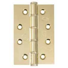 Eclipse Slim Knuckle Grade 7 Washered Butt Fire Door Hinge - 102 x 67 x 2.5mm - Pol Brass - Pair