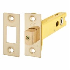Exel 5mm Tubular Bathroom Deadbolt - 103mm Case - 82mm Backset - Square - PVD Brass