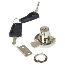 Round Drawer Lock - 18 x 22mm - Keyed to Differ - Nickel Plated