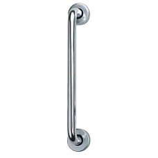 Exel 19mm D-Bar Door Pull Handle on Rose - Screw Fix - 225mm Centres - Polished Aluminium