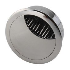 Exel Round Cable Tidy Grommet - 60mm Hole Size - Polished Chrome