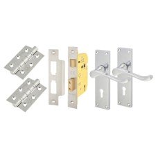 Exel Victorian Scroll 3 Lever Sashlock Door Handle Kit - Polished Chrome