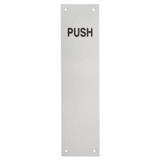 Exel Aluminium Finger Plate - Push - 300 x 75 x 1.5mm - Satin Anodised