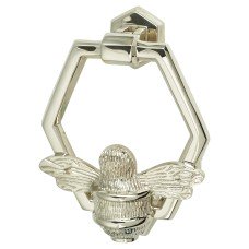Bumble Bee Hexagonal Door Knocker - 125 x 105mm - Nickel 