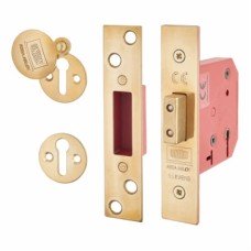 UNION 2101 5 Lever Deadlock - Keyed Alike Number KA1 - 65mm Case - 44.5mm Backset - Polished Brass