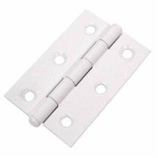 Loose Pin Steel Butt Door Hinge - 75 x 50mm - White - Pair