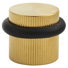 Hampstead Lines Floor Door Stop - 22 x 22mm - PVD Satin Brass