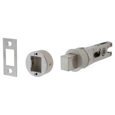 Exel Quick Latch Tubular Bathroom Deadbolt - 71mm Case - 57mm Backset - Round - Satin Nickel