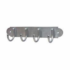 Heritage Brass by M Marcus Solid Brass Coat Rack - 223 x 64 x 40mm - 4 Hooks - Satin Chrome