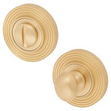 Burlington BUR80 by Frelan Bathroom Turn & Release with Reeded Rose - 53mm Diameter - Satin Brass