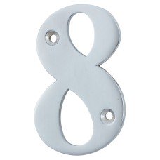 79mm Screw Fix Door Numeral - 8 - Satin Chrome
