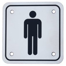 Exel Mens Square Toilet Door Sign - 100 x 100mm - Polished Stainless