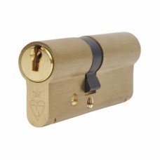 ERA 1 Star 6 Pin Kitemarked 80mm Euro Double Cylinder - 35 + 45mm - Polished Brass - Keyed to Differ