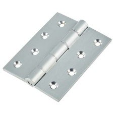 Double Phosphor Bronze Washered Butt Door Hinge - 100 x 75 x 4mm - Satin Chrome - Pair