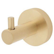 Hampstead Knurled Robe Hook - 57 x 30 x 60mm - Satin Brass