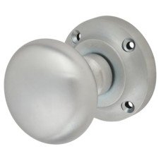 Exel Round Rim Door Knob - 56mm Rose Diameter - Satin Chrome