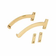 Quadrant Arm Fanlight Stay - 150mm Length - Polished Brass - Pair