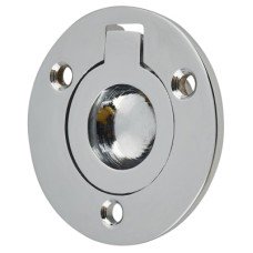 Exel Round Flush Ring Cabinet Pull Handle - 38mm Diameter - Polished Chrome