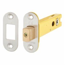 Exel 5mm Tubular Bathroom Deadbolt - 103mm Case - 82mm Backset - Radius - Satin Stainless Steel