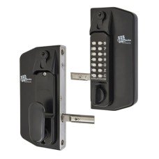 Borg BL3100 External Marine Grade ECP Push Button Gate Code Lock - Key Override - Holdback - Black