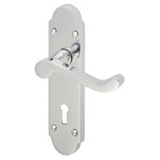 Exel Polished Chrome Victorian Summer Scroll Keyhole Lock Door Handle - 168 x 40mm Exel Polished Chrome Victorian Summer Scroll Keyhole Lock Door Handle - 168 x 40mm