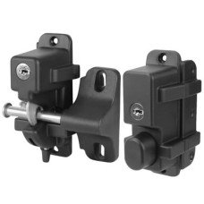 Double Sided Lockable Gravity Safety Catch - Locked Closed - Black