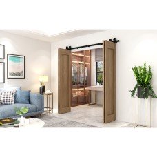 FVG Barn Bi-Folding Sliding Door Gear Kit - 2000mm Track - 4 Doors - 40kg Max Door Weight - Black