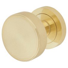 Exel Knurled Mortice Door Knob - 52mm Rose Diameter - Satin Brass Exel Knurled Mortice Door Knob - 52mm Rose Diameter - Satin Brass