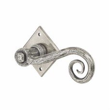 Olde Forge Pewter Monkey Tail Door Handles on Square Rose 