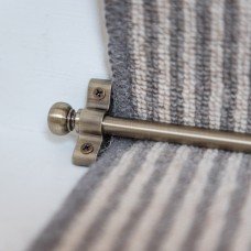 Exel Stair Rod with Round Bulb Finials - 900mm Length - Antique Brass