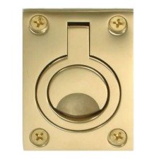 Hampstead Rectangular Flush Ring Cabinet Pull Handle - 62 x 44mm - PVD Brass Hampstead Rectangular Flush Ring Cabinet Pull Handle - 62 x 44mm - PVD Brass
