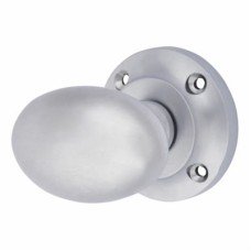 Oval Mortice Door Knob - 57mm Rose Diameter - Satin Chrome Oval Mortice Door Knob - 57mm Rose Diameter - Satin Chrome