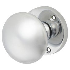 Exel Round Mortice Door Knob - 60mm Rose Diameter - Polished Chrome 