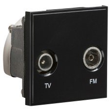 Knightsbridge 1 Gang TV + FM/DAB Outlet Diplexer Euro Module - Black