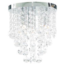 Forum Spa Celeste 4 Light Flush Ceiling Light - Polished Chrome Fittings & Crystal Droplets
