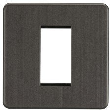 Knightsbridge 1 Gang 1 Module Euro Screwless Faceplate - Smoked Bronze