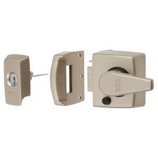 ERA BS8621:2007 Keyless Egress Nightlatch - 40mm Backset - Satin Nickel Case/ Cylinder