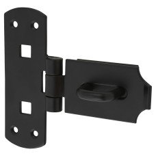 Heavy Pattern Vertical Hasp & Staple - 150 x 50mm - Black 