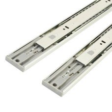 FVG 45.5mm Ball Bearing Push To Open Drawer Runner - Double Extension - 550mm Length - 25kg - Zinc