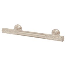 Exel York 12mm Partially Knurled T-Bar Cabinet Pull Handle - 96mm Centres - Satin Nickel