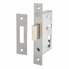 Nemef 9600 Narrow Style Euro Deadlock - 60mm Case - 45mm Backset - Satin Stainless Steel