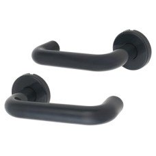 Hoppe AR600/20 Anthracite Grey Nylon Steel Core Safety Door Handle on Rose - Paris Range 