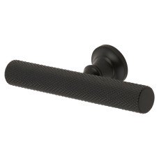 Exel York 12mm Knurled T-Bar Cabinet Knob - 80 x 35mm - Matt Black