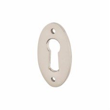 Olde Forge Oval Escutcheon - 56 x 33mm - Keyhole - Polished Nickel