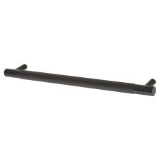 Alexander & Wilks Brunel 12mm Knurled T-Bar Cabinet Pull Handle - 192mm Centres - Matt Black