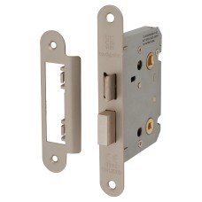 Exel Contract Bathroom Lock - 76mm Case - 57mm Backset - Radius - Satin Nickel