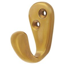 Alexander & Wilks Victorian Single Coat Hook - 44 x 23mm - Polished Unlacquered Brass Alexander & Wilks Victorian Single Coat Hook - 44 x 23mm - Polished Unlacquered Brass